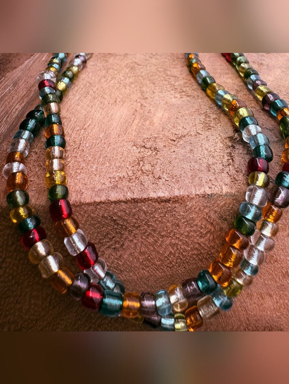 Artisan Multicolor Beaded Hoop Earrings and Layered Necklace Set - Women Jewelry - Picture 9 of 9